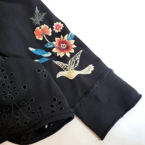 Johnny Was Floral Junia French Terry Cotton Zip Up Hoodie Jacket - Picture 12 of 15